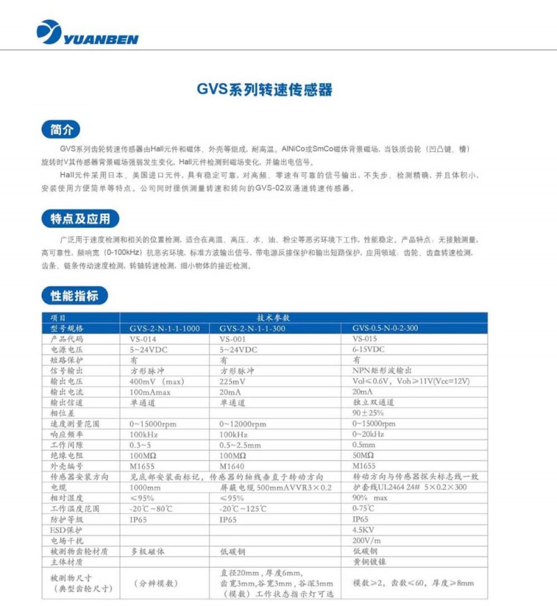 GVS系列转速传感器