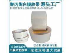 聚丙烯白膜胶带 防腐隔热建筑用保温管W38贴面白色聚丙烯贴膜图2