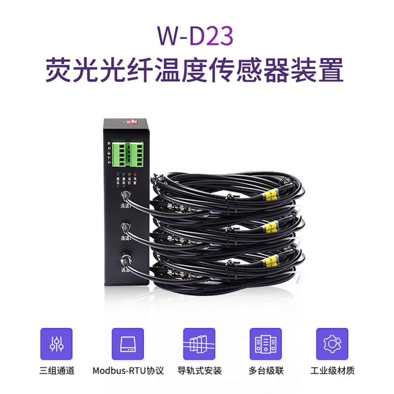 荧光光纤温度传感器三通道RS485测温装置 (1)